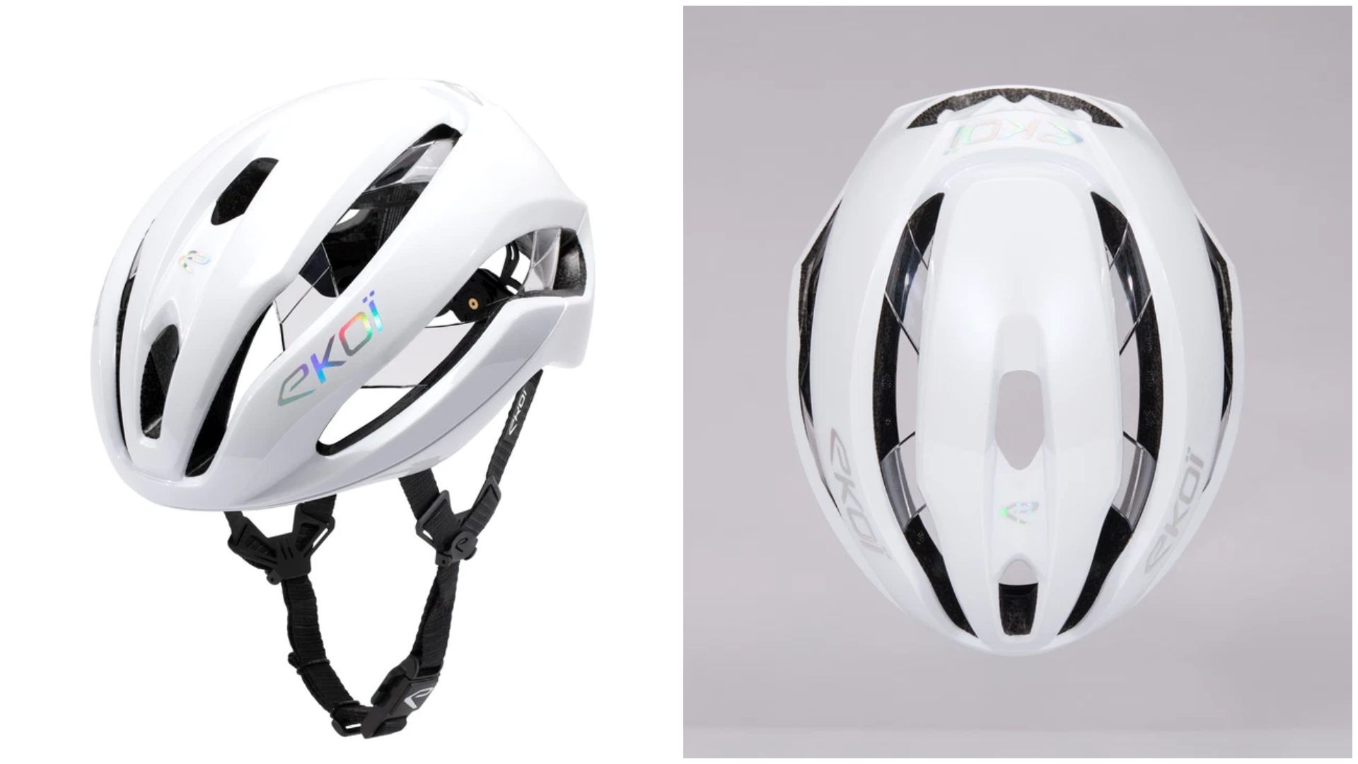 Casco EKOI Perf CRYSTAL Elegance Blanco Holográfico. Casco EKOI Perf CRYSTAL Elegance Blanco Holográfico.