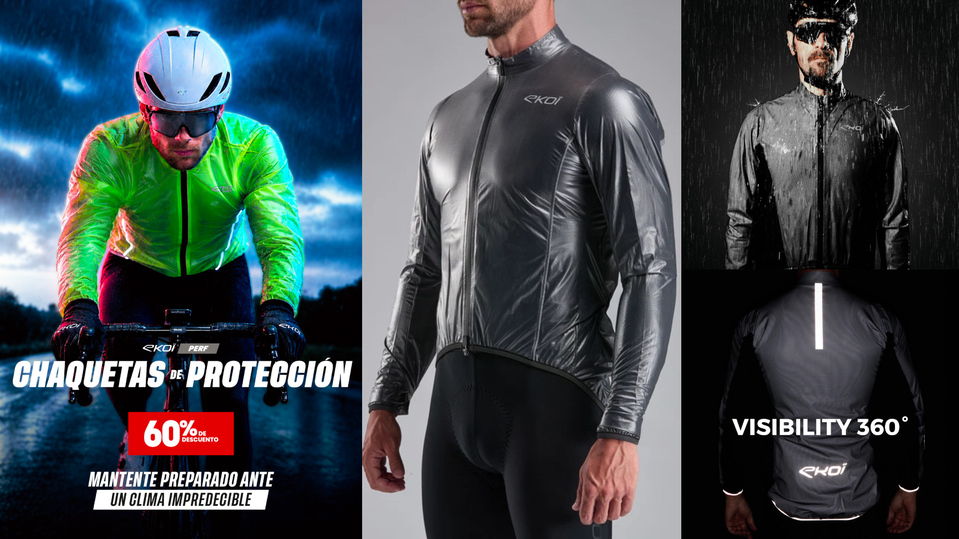 Chaquetas de lluvia EKOÏ impermeables y transpirables Chaquetas de lluvia EKOÏ impermeables y transpirables